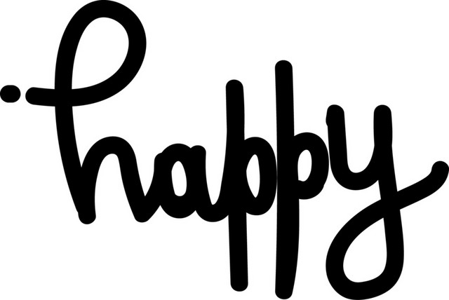 快乐HAPPY涂鸦装饰彩绘矢量图素材