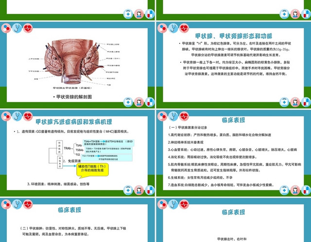 医疗卡通风甲状腺功能亢进症护理查房甲状腺PPT模板