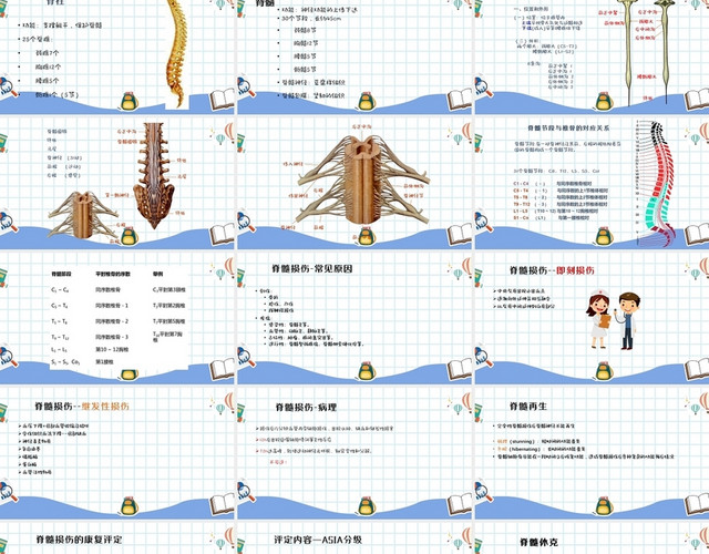 白色清新风课件脊髓损伤PPT模板