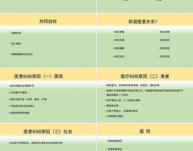 绿色简约风说课课件如何构建和谐医患关系PPT模板