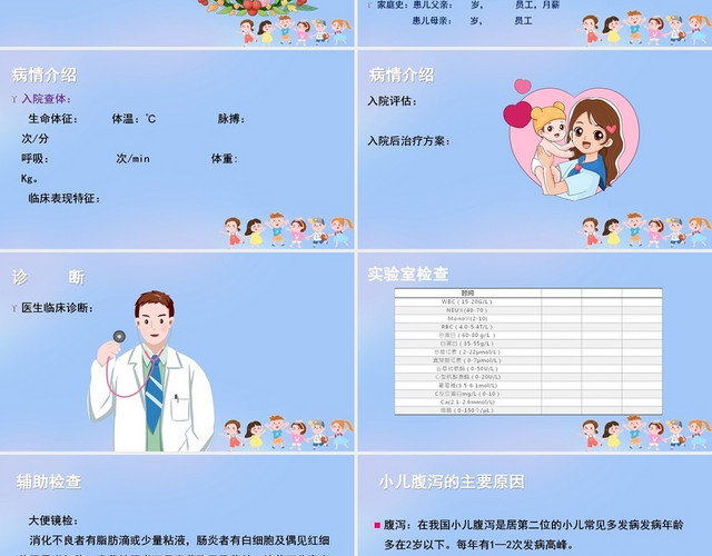 紫色儿科腹泻护理查房儿科护理查房