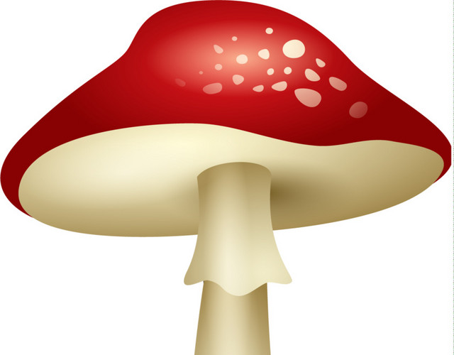 红色斑点蘑菇卡通素材