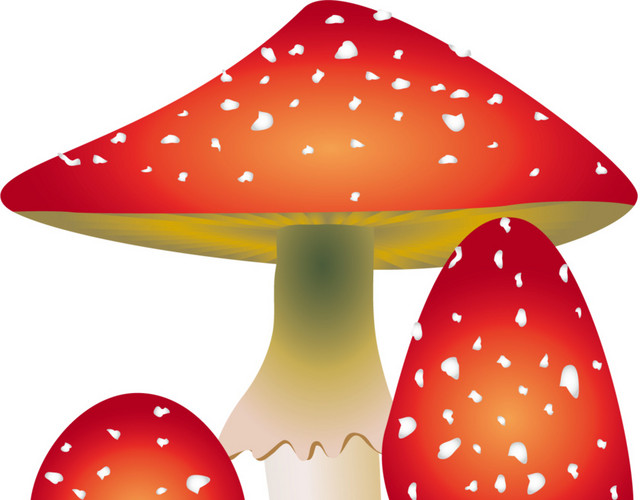 红色斑点蘑菇卡通素材