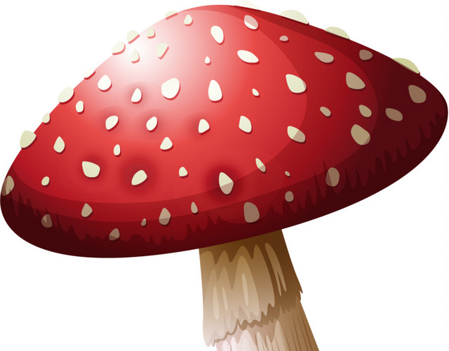 红色斑点蘑菇卡通素材