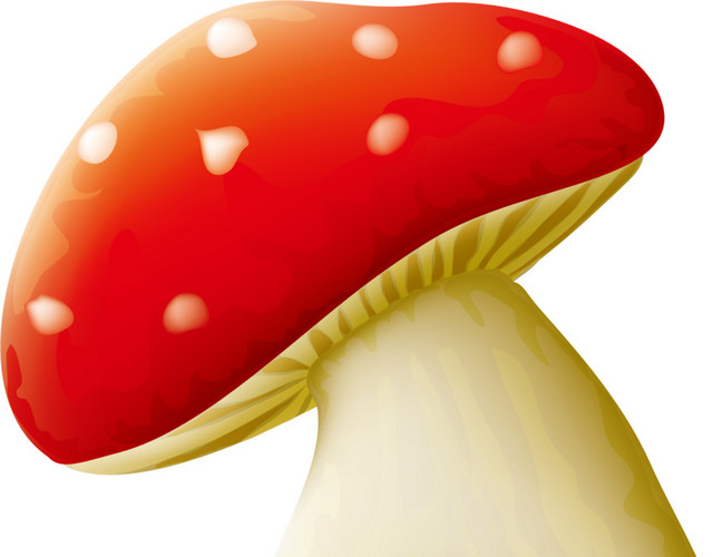 红色斑点蘑菇卡通素材