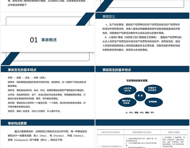蓝色商务风安全培训安全生产知识PPT模板