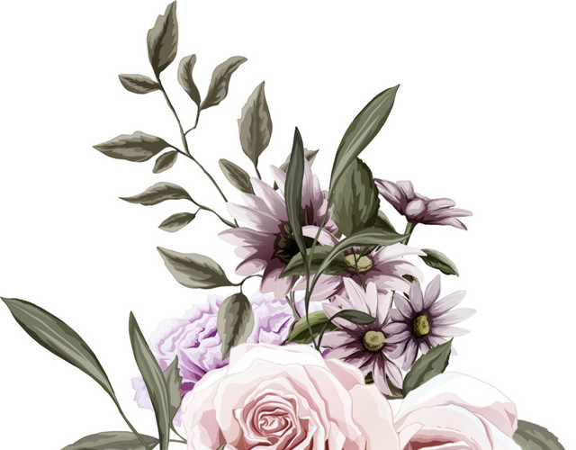 唯美花朵矢量图
