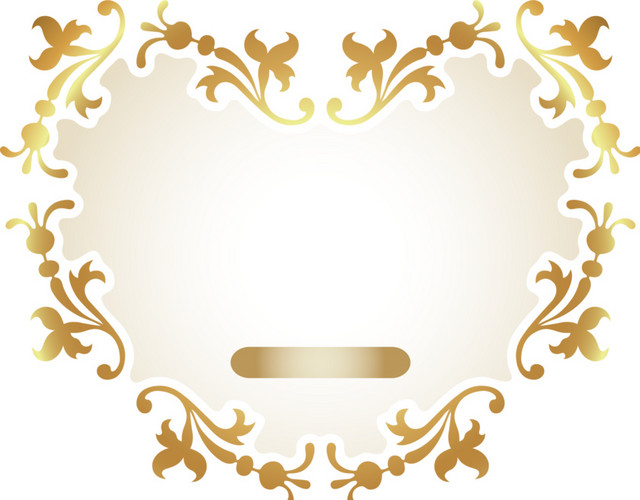 金色欧式花纹边框矢量图