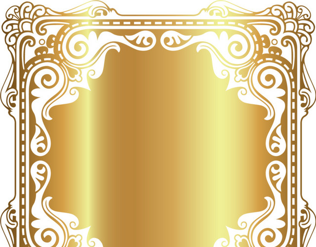 金色欧式花纹边框矢量元素