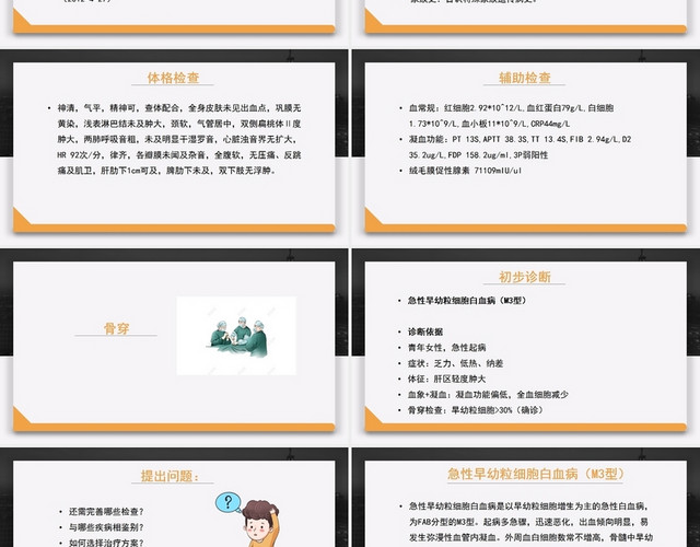 橙色简约风血液科病例讨论PPT模板