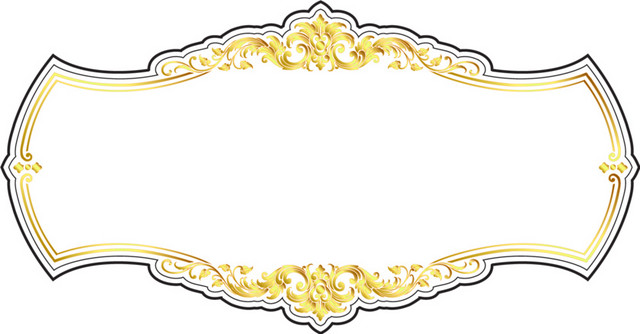 金色素描手绘相框设计矢量图片