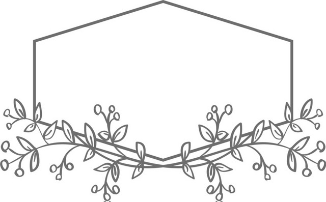 黑色素描手绘花草公告牌设计矢量图片