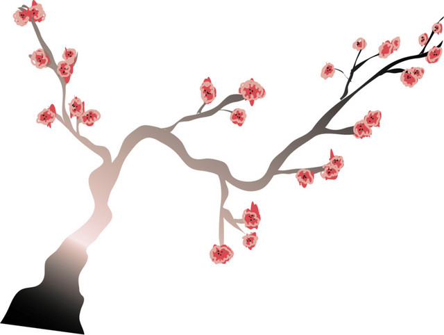 古风梅花水墨画