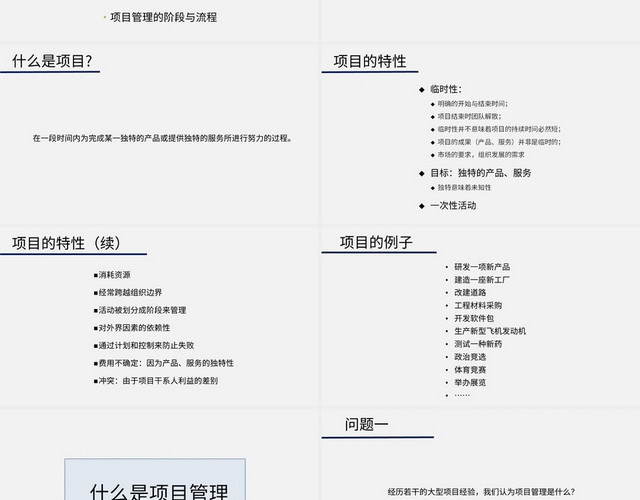 蓝色商务风说课课件项目管理综述PPT模板