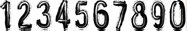 黑色水墨数字