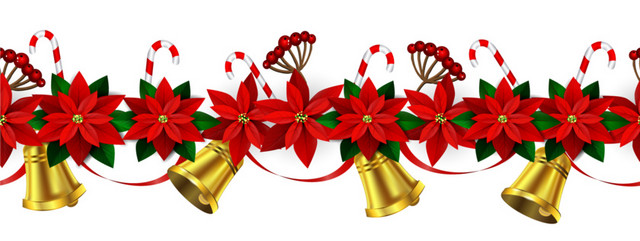 鲜花铃铛圣诞花边边框