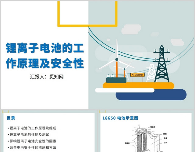 蓝色锂离子电池的工作原理及安全性电池PPT