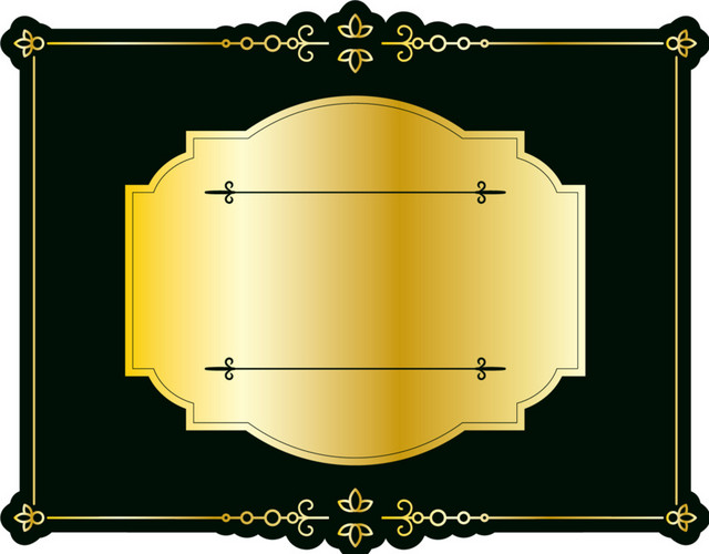 金色线条标签标题框花边素材