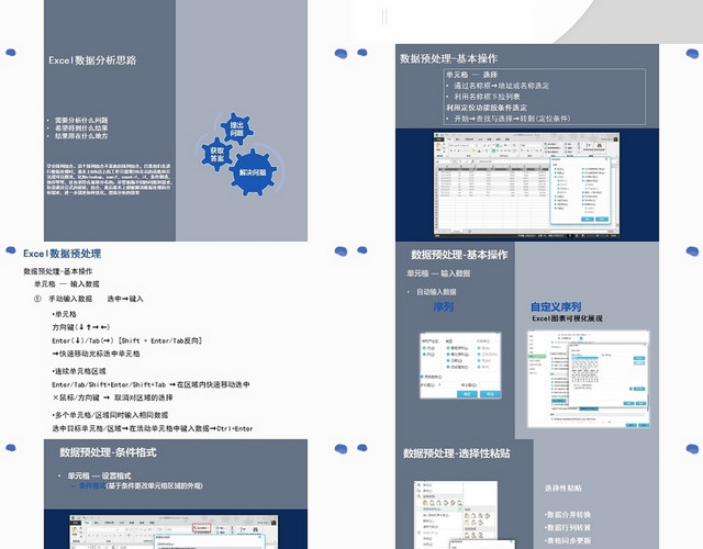 蓝色EXCEL数据分析与图表可视化EXCEL培训