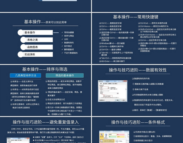 蓝色商务风说课课件EXCEL实操应用培训PPT模板