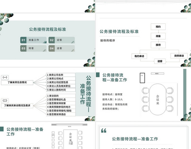 绿色简约清晰商务接待礼仪商务礼仪培训