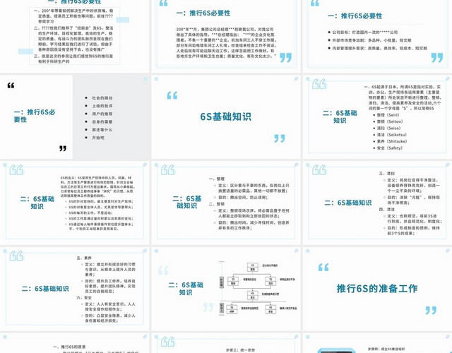 青色简约清晰6S管理介绍6S管理培训