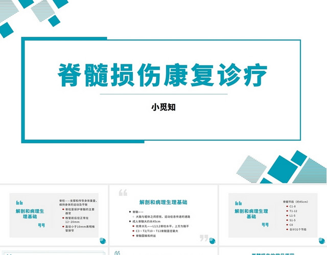 蓝色简约脊髓损伤康复诊疗脊髓损伤PPT