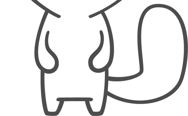 简约黑白卡通动物简笔画矢量元素