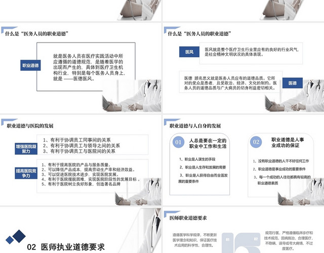 医生职业道德培训简约简单职业公司医疗企业员工职业道德培训