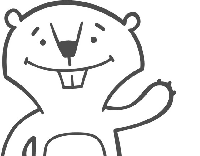 卡通简笔画动物矢量元素