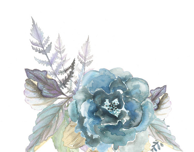 蓝色的花朵矢量元素