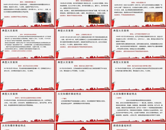 红色冬季防火防爆知识冬季防火安全教育