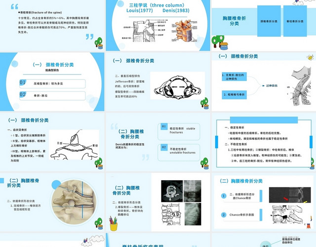 蓝色简约清晰医学脊髓损伤脊髓损伤PPT