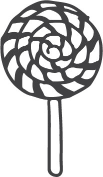 黑白卡通糖果简笔画矢量素材