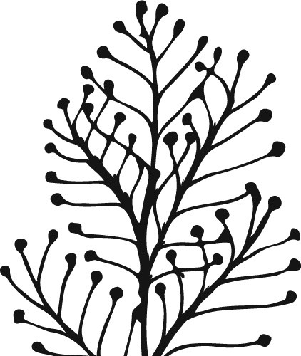 黑色卡通树简笔画矢量素材