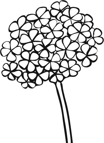 黑白卡通花简笔画矢量素材