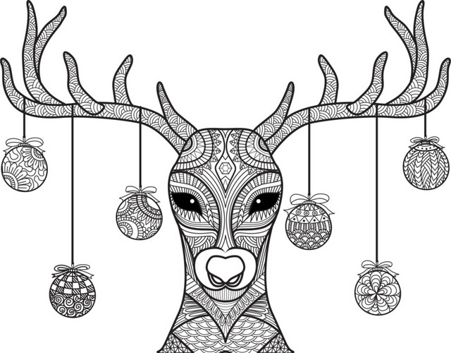 创意鹿头简笔画矢量素材