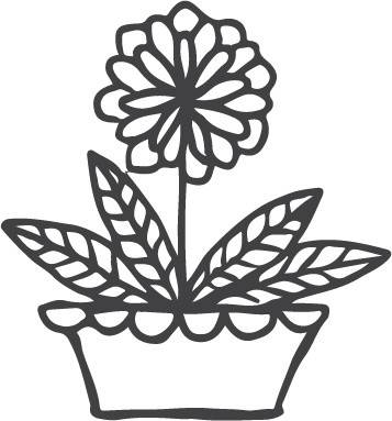 创意花盆卡通画矢量素材