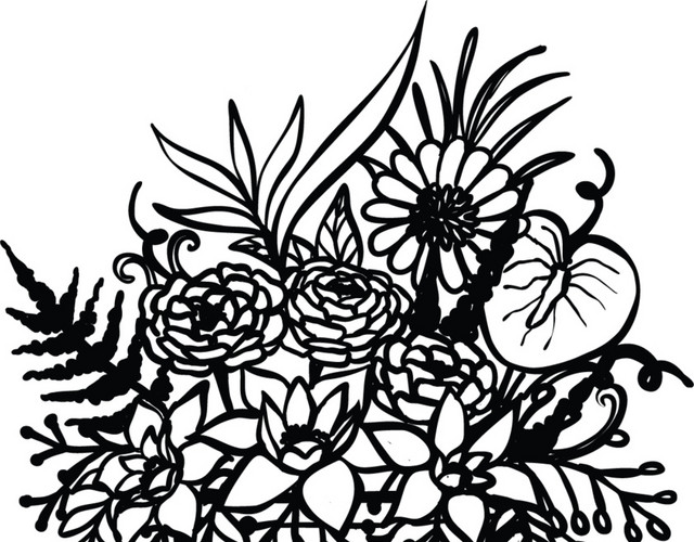 创意花瓶卡通简笔画矢量素材