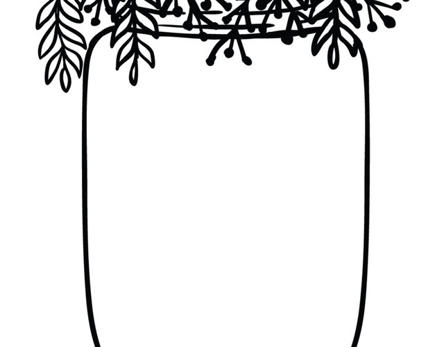 创意花瓶卡通简笔画矢量素材