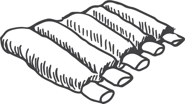 黑白卡通牛排简笔画矢量素材