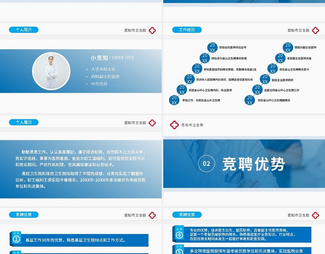简约医生职称岗位医院竞聘PPT模板