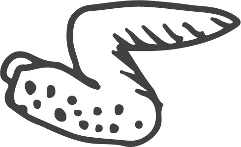 黑白卡通鸡翅简笔画矢量素材
