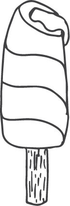 黑白卡通冰激凌简笔画矢量素材