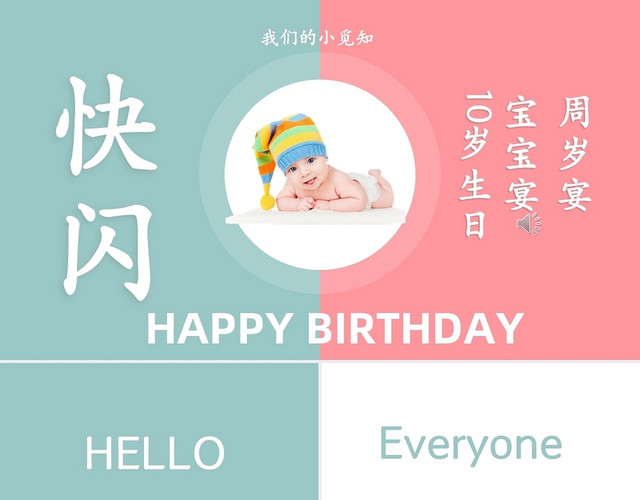 绿色生日庆典快闪PPT模板