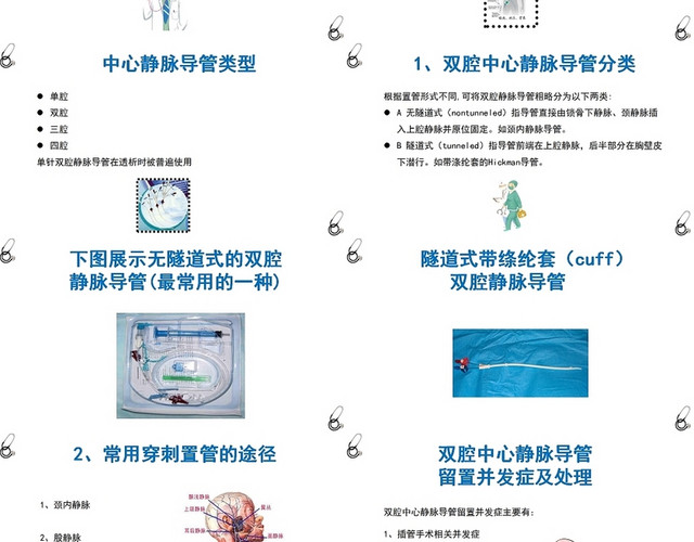 白色背景简约风血液透析病人中心静脉导管的护理PPT模板