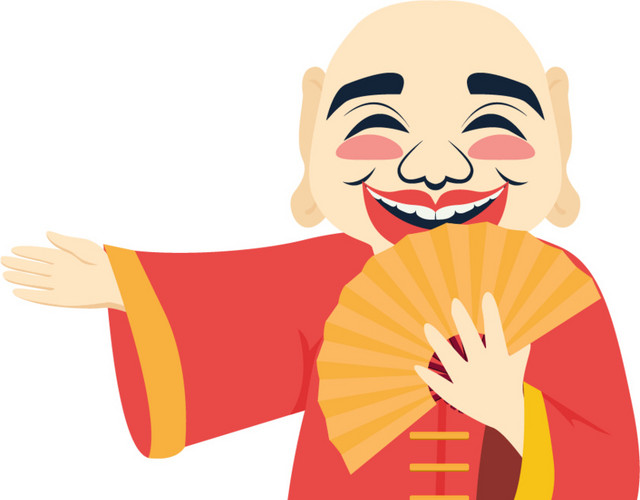 红色简约老人矢量素材