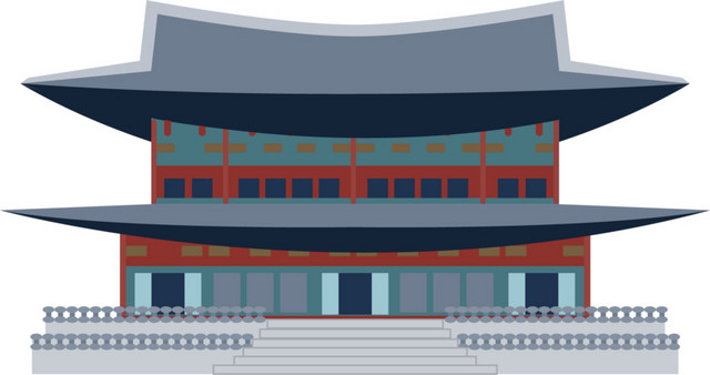 蓝色简约建筑矢量素材