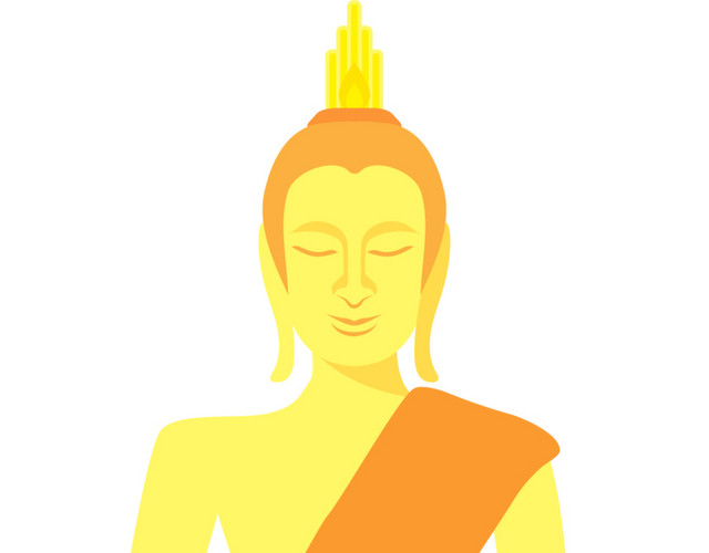 黄色简约佛祖矢量素材