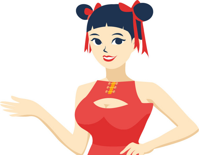 卡通可爱少女素材